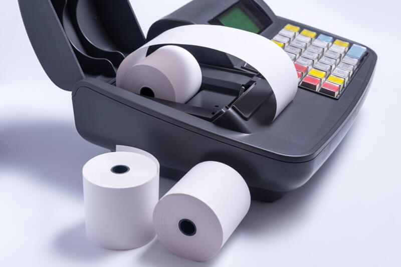 Thermal paper roll sizes