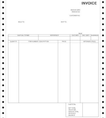 Invoice form paper